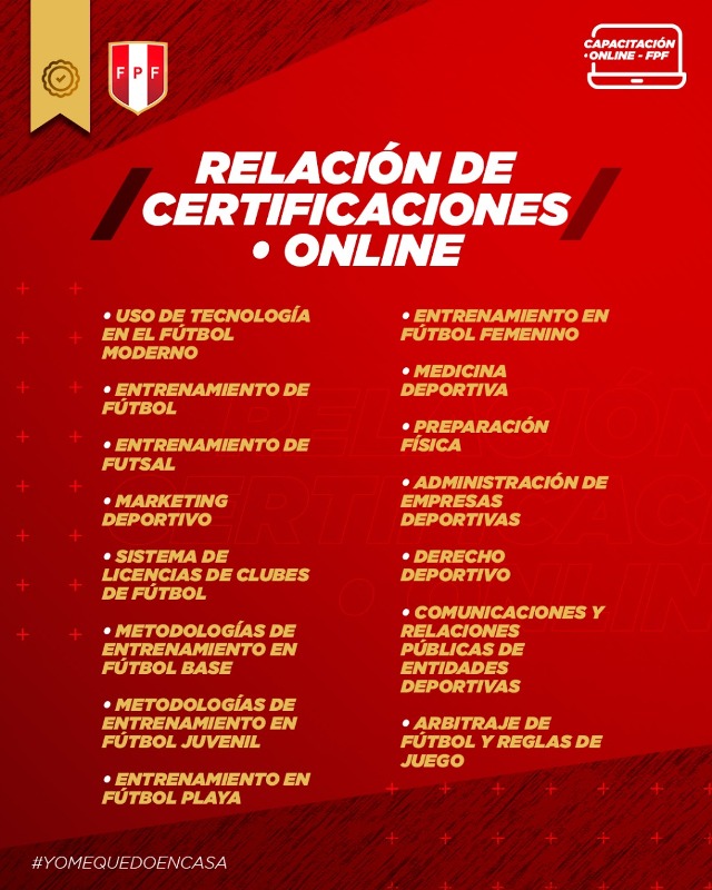 La Federación Peruana de Fútbol inicia la Capacitación Online FPF con Certificaciones de Fútbol para el público en general