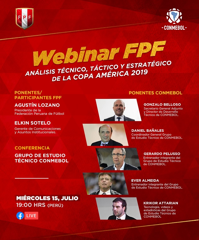 FPF realizará Webinar sobre análisis de la Copa América 2019 junto a ponentes de Conmebol