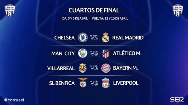 Champions League 2022 – Semifinales: Manchester City vs. Real Madrid (Mar. 26/04), Liverpool vs. Villareal (Mie. 27/04)